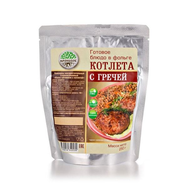 Готовое блюдо Кронидов Каша гречневая с котлетой Готовое блюдо Кронидов Каша гречневая с котлетой