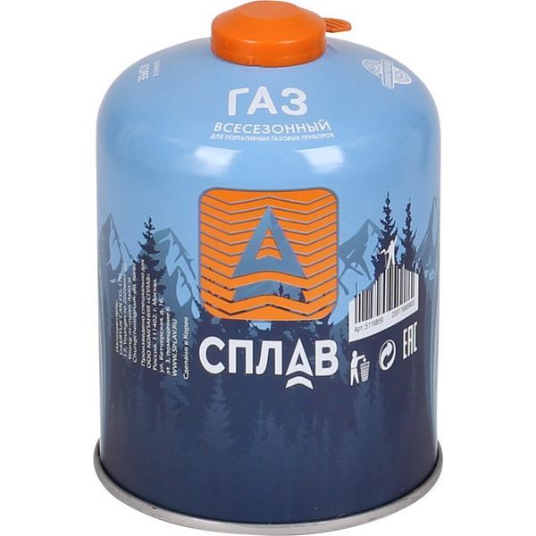 Баллон газовый Сплав резьбовой 450 г (всесезонный, Корея) Баллон газовый Сплав резьбовой 450 г (всесезонный, Корея)